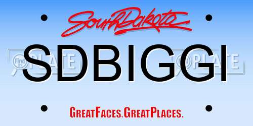 SDBIGGI South Dakota License Plate