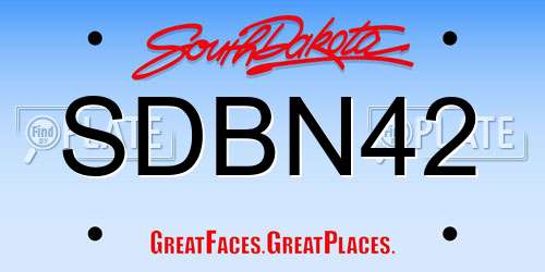 SDBN42 South Dakota License Plate