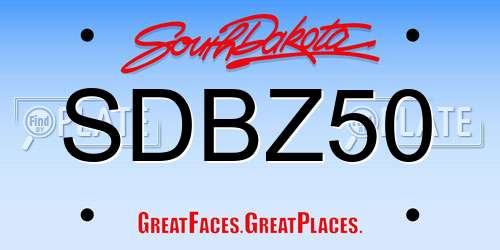 SDBZ50 South Dakota License Plate