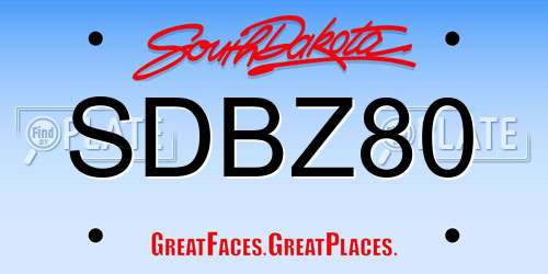SDBZ80 South Dakota License Plate