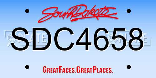 SDC4658 South Dakota License Plate