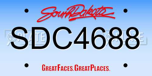 SDC4688 South Dakota License Plate
