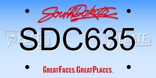 SDC635 South Dakota License Plate