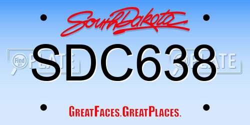 SDC638 South Dakota License Plate