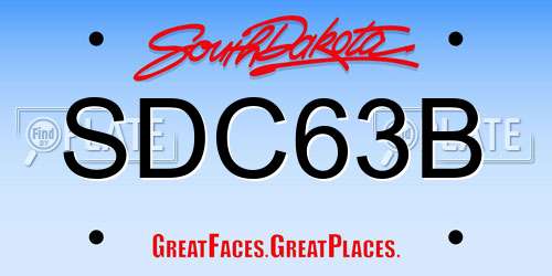 SDC63B South Dakota License Plate