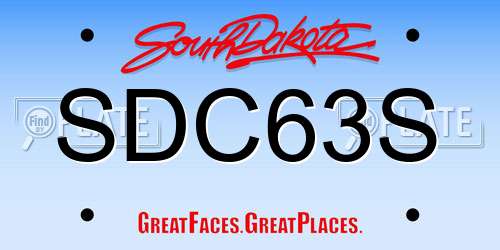 SDC63S South Dakota License Plate
