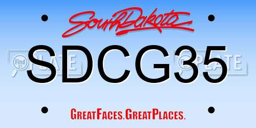 SDCG35 South Dakota License Plate