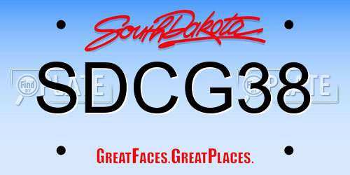 SDCG38 South Dakota License Plate