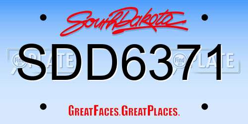 SDD6371 South Dakota License Plate