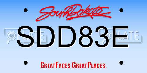 SDD83E South Dakota License Plate