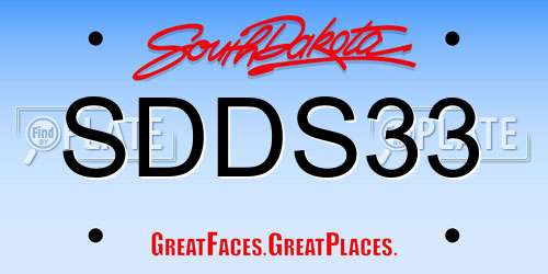 SDDS33 South Dakota License Plate