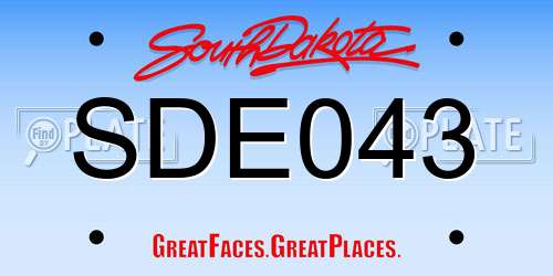 SDE043 South Dakota License Plate