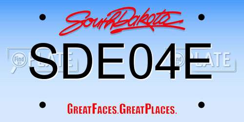 SDE04E South Dakota License Plate
