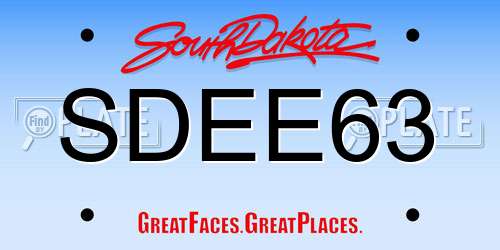 SDEE63 South Dakota License Plate