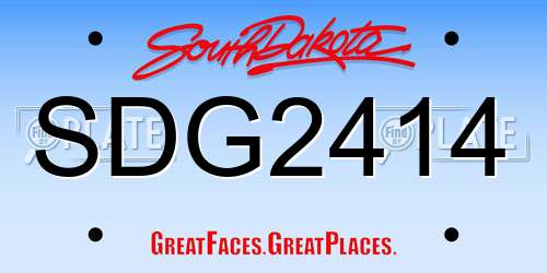 SDG2414 South Dakota License Plate