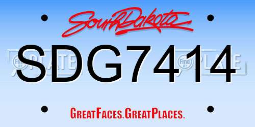 SDG7414 South Dakota License Plate