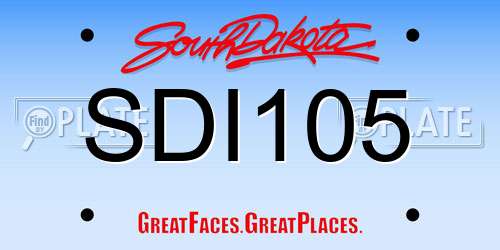 SDI105 South Dakota License Plate