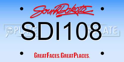 SDI108 South Dakota License Plate