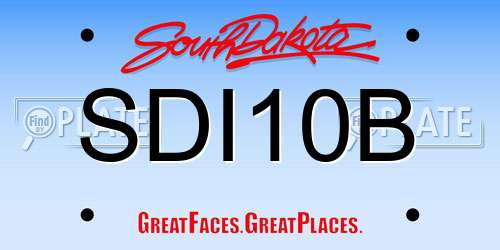 SDI10B South Dakota License Plate