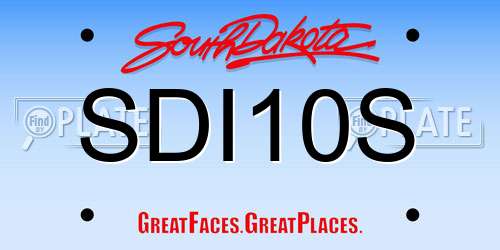 SDI10S South Dakota License Plate