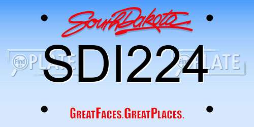 SDI224 South Dakota License Plate