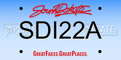SDI22A South Dakota License Plate