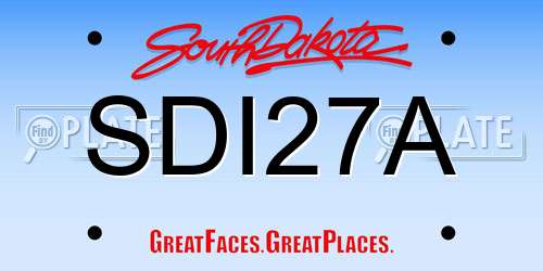 SDI27A South Dakota License Plate