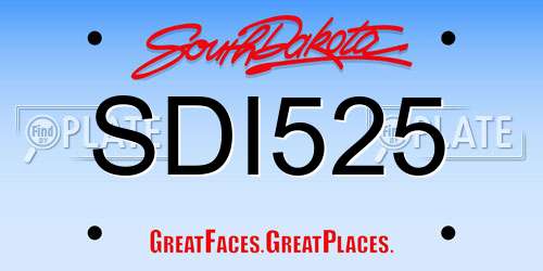 SDI525 South Dakota License Plate