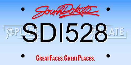 SDI528 South Dakota License Plate