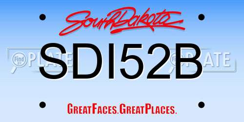 SDI52B South Dakota License Plate