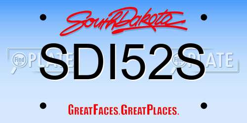 SDI52S South Dakota License Plate