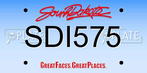 SDI575 South Dakota License Plate