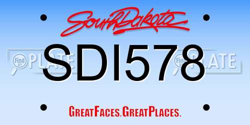 SDI578 South Dakota License Plate