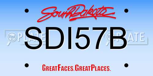 SDI57B South Dakota License Plate
