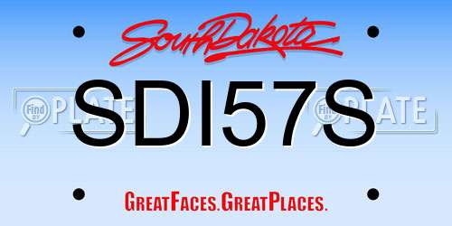 SDI57S South Dakota License Plate