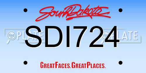 SDI724 South Dakota License Plate