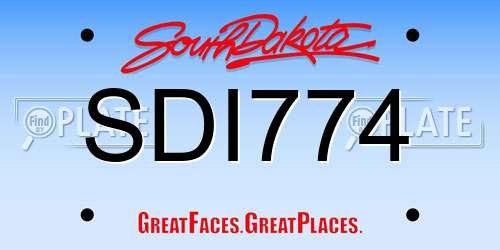SDI774 South Dakota License Plate