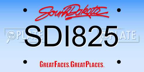 SDI825 South Dakota License Plate