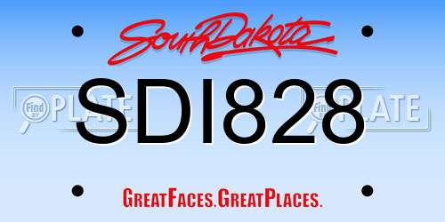 SDI828 South Dakota License Plate