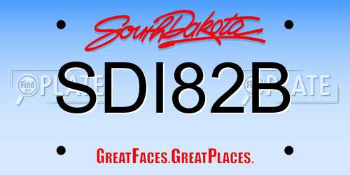 SDI82B South Dakota License Plate