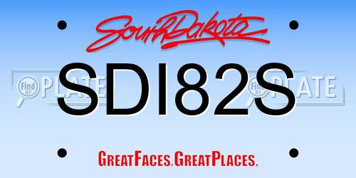 SDI82S South Dakota License Plate
