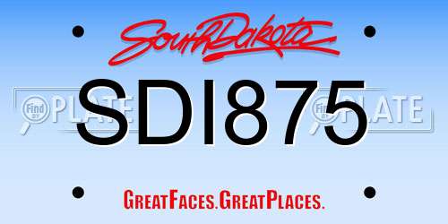SDI875 South Dakota License Plate