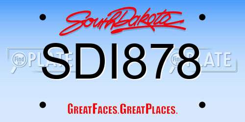 SDI878 South Dakota License Plate