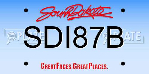 SDI87B South Dakota License Plate
