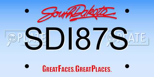 SDI87S South Dakota License Plate