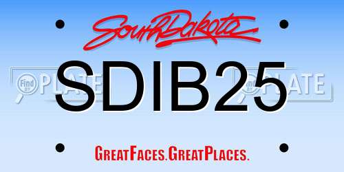 SDIB25 South Dakota License Plate