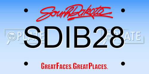 SDIB28 South Dakota License Plate
