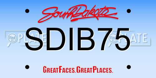 SDIB75 South Dakota License Plate