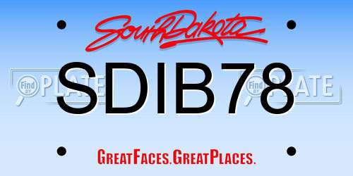 SDIB78 South Dakota License Plate