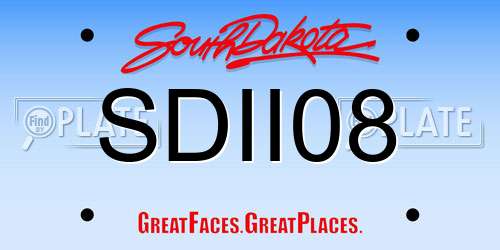 SDII08 South Dakota License Plate
